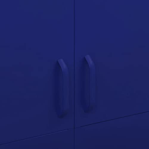 ZQQLVOO Storage Cabinet,with Doors,Wardrobe Armoire Closet with Hanging Rod for Bedroom, Laundry Room,Wardrobe Navy Blue 35.4"x19.7"x70.9" Steel