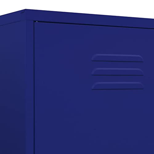 ZQQLVOO Storage Cabinet,with Doors,Wardrobe Armoire Closet with Hanging Rod for Bedroom, Laundry Room,Wardrobe Navy Blue 35.4"x19.7"x70.9" Steel