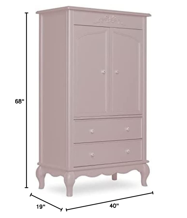 Evolur Aurora Armoire, Queen, Dusty Rose