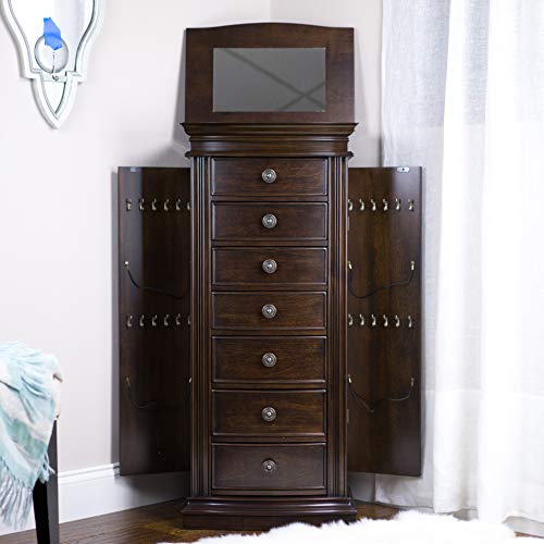 Hives and Honey Landry Jewelry Armoire, 18W x 12.5D x 40H", Walnut