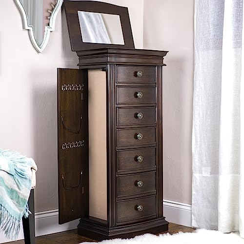 Hives and Honey Landry Jewelry Armoire, 18W x 12.5D x 40H", Walnut