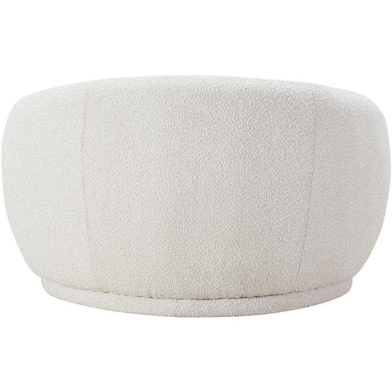 Meridian Furniture Hyde Collection Modern | Contemporary Boucle Fabric Upholstered Accent Chair with Rounded Back, 42" W x 38" D x 27.5" H, Cream
