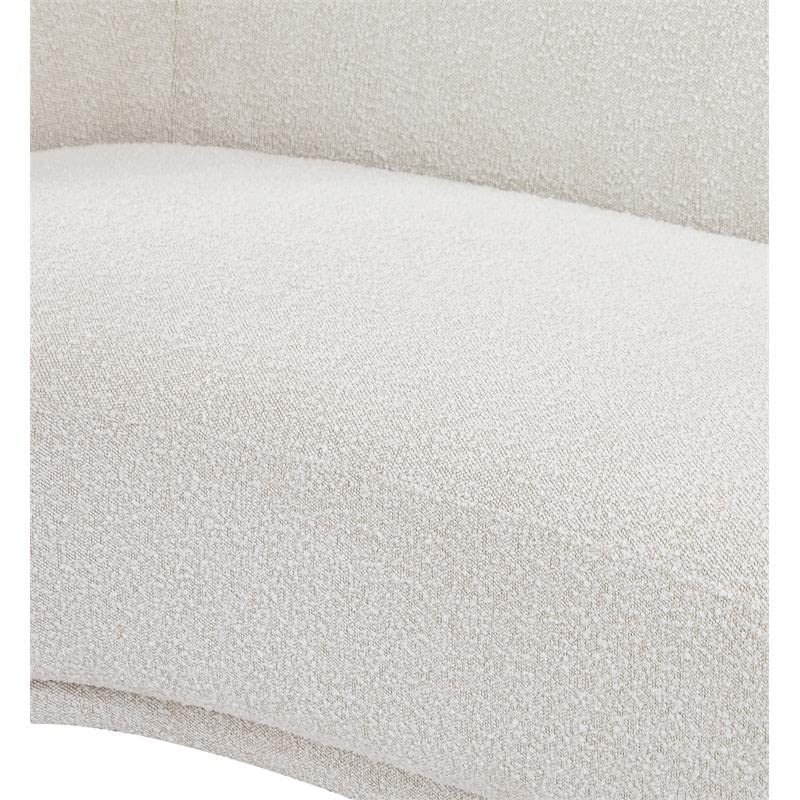 Meridian Furniture Hyde Collection Modern | Contemporary Boucle Fabric Upholstered Accent Chair with Rounded Back, 42" W x 38" D x 27.5" H, Cream