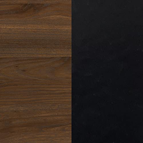 Nathan James Kensi Nightstand Side Accent or End Table with Storage, Walnut/Black