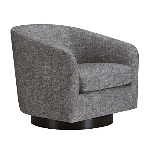 CHITA Swivel Accent Chair Armchair, Round Barrel Chair in Fabric for Living Room Bedroom, Pebble Grey