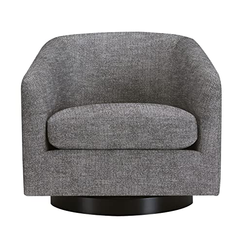 CHITA Swivel Accent Chair Armchair, Round Barrel Chair in Fabric for Living Room Bedroom, Pebble Grey