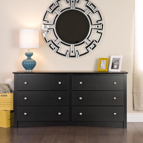 Sonoma 6 Drawer Double Dresser for Bedroom, Black