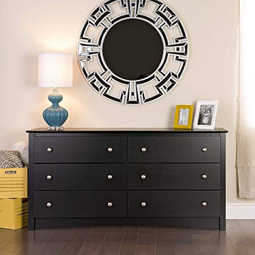 Sonoma 6 Drawer Double Dresser for Bedroom, Black