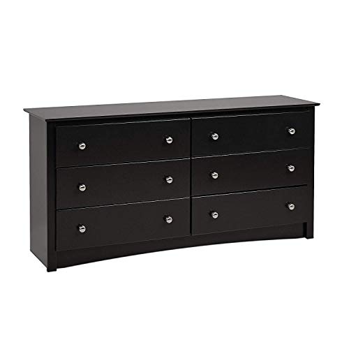 Sonoma 6 Drawer Double Dresser for Bedroom, Black
