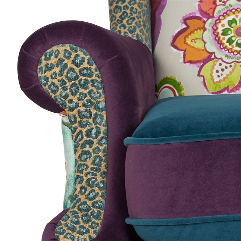 Jennifer Taylor Home Anya Accent Chair, Large, Wood, Multicolored Floral