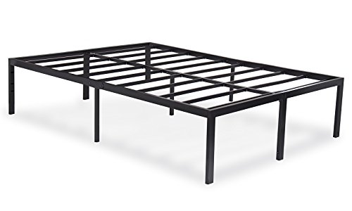 Olee Sleep 18 inch Heavy Duty Queen Steel Slat, No Box Spring Needed, Metal, Black