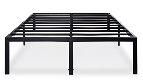 Olee Sleep 18 inch Heavy Duty Queen Steel Slat, No Box Spring Needed, Metal, Black