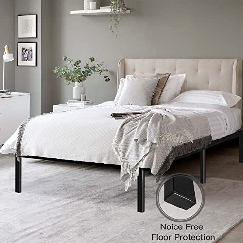 HAAGEEP Queen 18 Inch High Metal Platform Bed Frame 