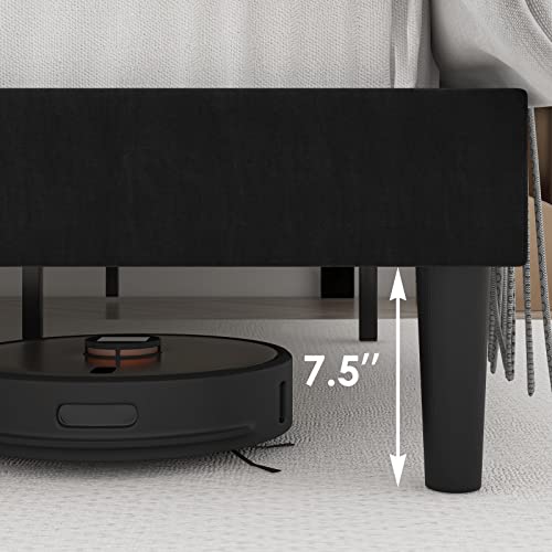 HITHOS King Size Bed Frame with Adjustable Tufted Headboard