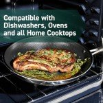 HexClad 6 Piece Hybrid Stainless Steel Cookware Pan Set 8", 10", 12" with Glass Lids, Stay Cool Handle, Non-Stick, Dishwasher, Oven Safe, Works on Induction, Ceramic and Gas Cooktops