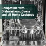 HexClad 3 Quart Hybrid Stainless Steel Pot Saucepan with Glass Lid - Easy to Clean, Dishwasher & Oven Safe, Non-stick, Ideal for Making Sauces, Reheating Soups, Stocks, and Cooking Grains