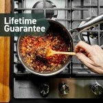 HexClad 3 Quart Hybrid Stainless Steel Pot Saucepan with Glass Lid - Easy to Clean, Dishwasher & Oven Safe, Non-stick, Ideal for Making Sauces, Reheating Soups, Stocks, and Cooking Grains