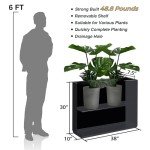 Wallowa Metallic Heavy Tall and Long Divider Outdoor/Indoor Planter Box, 38”Lx10”Wx30”H, ‎66 Pounds Pure Black with Hand Brushed Gold Edge