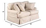 Sunset Trading Horizon Sofa Loveseat Chair Ottoman | Washable Stain and Water Resistant Performance Fabric 4 Piece Slipcovered Living Room Set, Dog Cat Pet and Kid Friendly Furniture, Tan