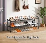SLEEPING LAMB Long 2-Tier Shoe organizer for Closet, Stackable Wide Shoe Rack Holds 18-Pairs Low Shoe Shelf Storage for Bedroom, Floor, Entryway(Black)