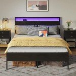 Rolanstar Queen Bed Frame with Charging Station