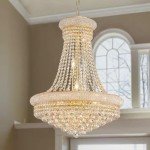 TMAFON Modern Gold Crystal Chandelier Light - Diameter 23.6" Ceiling Haning Chandelier, Pendant Lighting for Living Room, Dining Room, Foyer, Entryway, Hallway