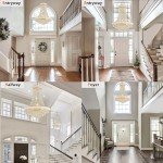 TMAFON Modern Gold Crystal Chandelier Light - Diameter 23.6" Ceiling Haning Chandelier, Pendant Lighting for Living Room, Dining Room, Foyer, Entryway, Hallway