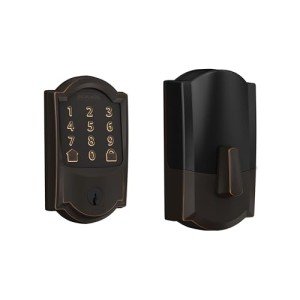 Schlage Encode Smart Wi-Fi Deadbolt with Camelot Trim in Aged Bronze