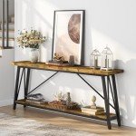 Tribesigns 70.9 Inches Extra Long Sofa Table Behind Couch, Industrial Entry Console Table for Hallway, Entryway & Living Room, Dark Brown