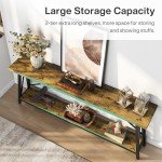 Tribesigns 70.9 Inches Extra Long Sofa Table Behind Couch, Industrial Entry Console Table for Hallway, Entryway & Living Room, Dark Brown