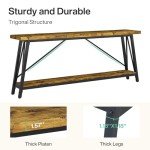 Tribesigns 70.9 Inches Extra Long Sofa Table Behind Couch, Industrial Entry Console Table for Hallway, Entryway & Living Room, Dark Brown