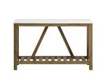 Walker Edison Modern Farmhouse Accent Entryway / Living Room End Table, 52 Inch, Color-Marble and Walnut