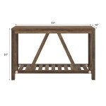 Walker Edison Modern Farmhouse Accent Entryway / Living Room End Table, 52 Inch, Color-Marble and Walnut