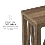 Walker Edison Modern Farmhouse Accent Entryway / Living Room End Table, 52 Inch, Color-Marble and Walnut