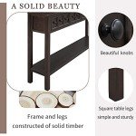 Merax Black Wood Narrow Console Table with Drawers and Bottom Shelf for Entryway Hallway Front Door, 1 Set
