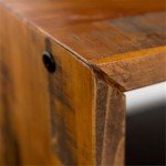 Walker Edison Meg Rustic Solid Wood Two Tier Entryway Bench, 58 Inch, Amber