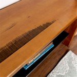 Walker Edison Meg Rustic Solid Wood Two Tier Entryway Bench, 58 Inch, Amber