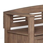 SIMPLIHOME Adams SOLID WOOD 48 inch Wide Entryway Storage Bench with Safety Hinge, Multifunctional Rustic in Rustic Natural Aged Brown