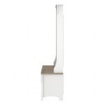Bush Furniture Salinas Hall Tree with Shoe Storage Bench, Pure White and Shiplap Gray