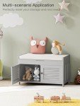Knowlife Shoe Storage Bench with Lift Top Storage, Entryway Bench with Door Cabinet, Adjustable Shelve, Cushioned Seat and Handle for Entryway, Hallway, Window and Closet