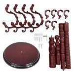 Coat Racks ​freestanding, High-grade Wooden Tree Coat Rack, Coat Rack Stand With 14 Hooks & Stable Disc Base, For such as coats, jackets, Home Office Hats Tree Hanger (black red)