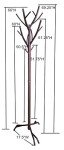 Kings Brand Bronze - Finish Metal Hall Tree Coat & Hat Rack with Branches