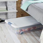 Sterilite 56 Quart Latching Stackable Under Bed or Closet Storage Box Container Bins with Secure Lid and Wheels, Clear (12 Pack)