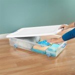 Sterilite 56 Quart Latching Stackable Under Bed or Closet Storage Box Container Bins with Secure Lid and Wheels, Clear (12 Pack)