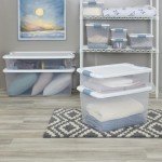 Sterilite 56 Quart Latching Stackable Under Bed or Closet Storage Box Container Bins with Secure Lid and Wheels, Clear (12 Pack)