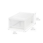 IRIS USA 6 Quart Stackable Storage Drawer, Plastic Drawer Organizer with Clear Doors for Pantry, Closet, Desk, Kitchen, Under-Sink, Home and Office De-Clutter, Shoes and Crafts - White, 8 Pack