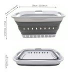 SAMMART 42L (11 gallon) Collapsible Plastic Laundry Basket - Foldable Pop Up Storage Container/Organizer - Portable Washing Tub - Space Saving Hamper/Basket (1, White/Grey)