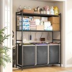 Raybee Laundry Sorter 3 Section Laundry Hamper Sorter with Adjustable Storage Shelf 145L Laundry Basket Organizer with Removable Bag 3 Compartment Laundry Hampers for Laundry Room Organization Baskets