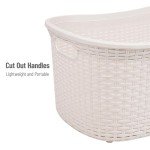 Mind Reader Basket Collection, Laundry Basket, 40 Liter (10kg/22lbs) Capacity, Cut Out Handles, Ventilated, Ivory