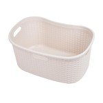 Mind Reader Basket Collection, Laundry Basket, 40 Liter (10kg/22lbs) Capacity, Cut Out Handles, Ventilated, Ivory